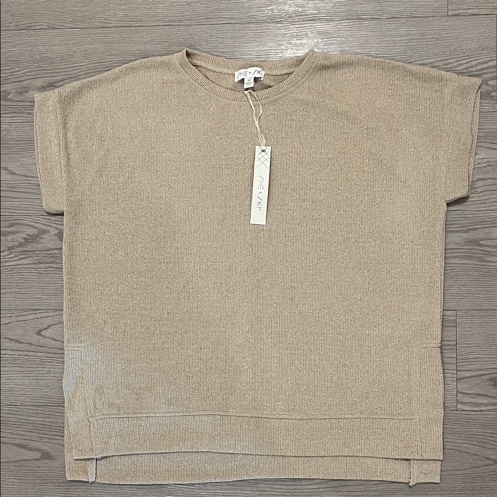 She + Sky Tan Knit Top